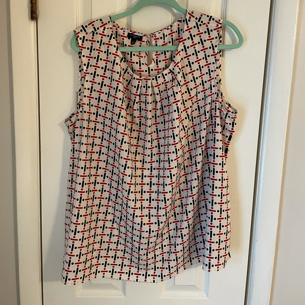 Talbots Red and Black Top